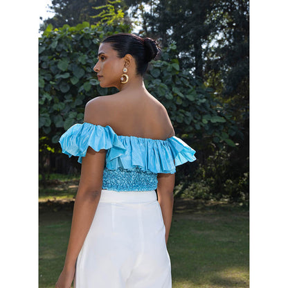 MALIE Dove Blue SKYLAR Crop Top