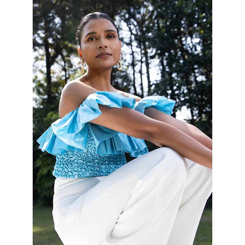 MALIE Dove Blue SKYLAR Crop Top