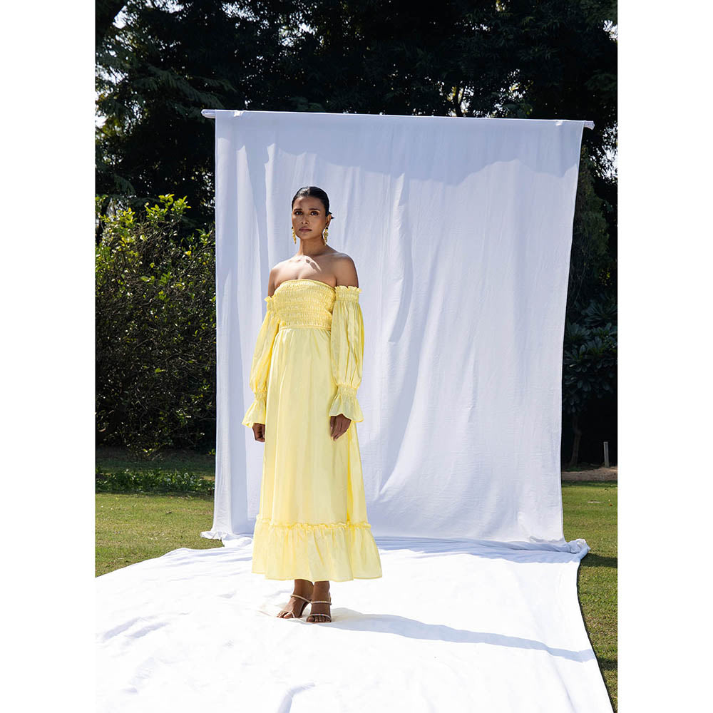 MALIE Lime Sorbet Off shoulder AMIE Dress