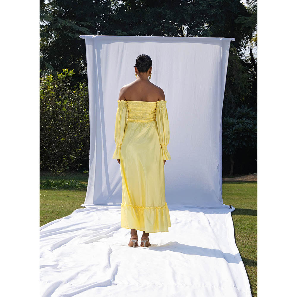 MALIE Lime Sorbet Off shoulder AMIE Dress