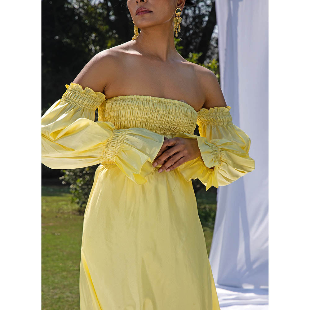 MALIE Lime Sorbet Off shoulder AMIE Dress