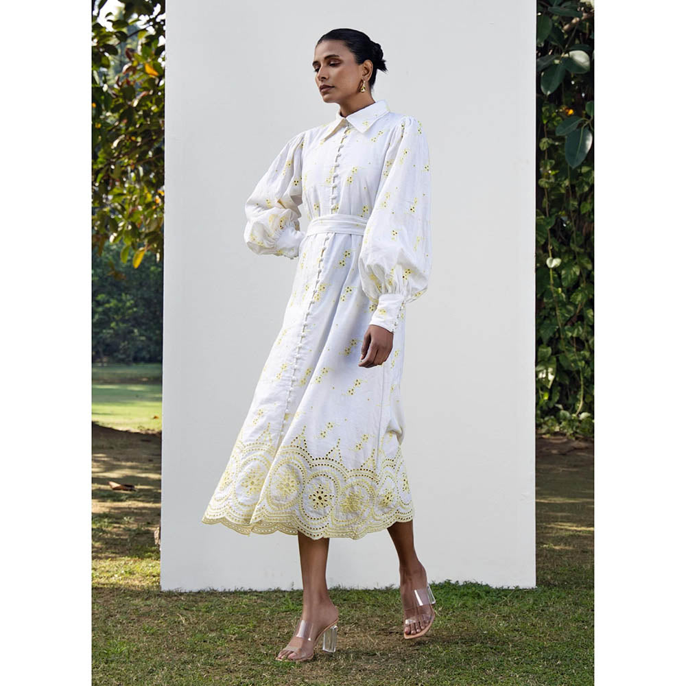 MALIE White & Yellow AVERY Dress (Set of 2)