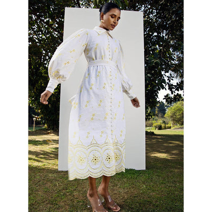 MALIE White & Yellow AVERY Dress (Set of 2)