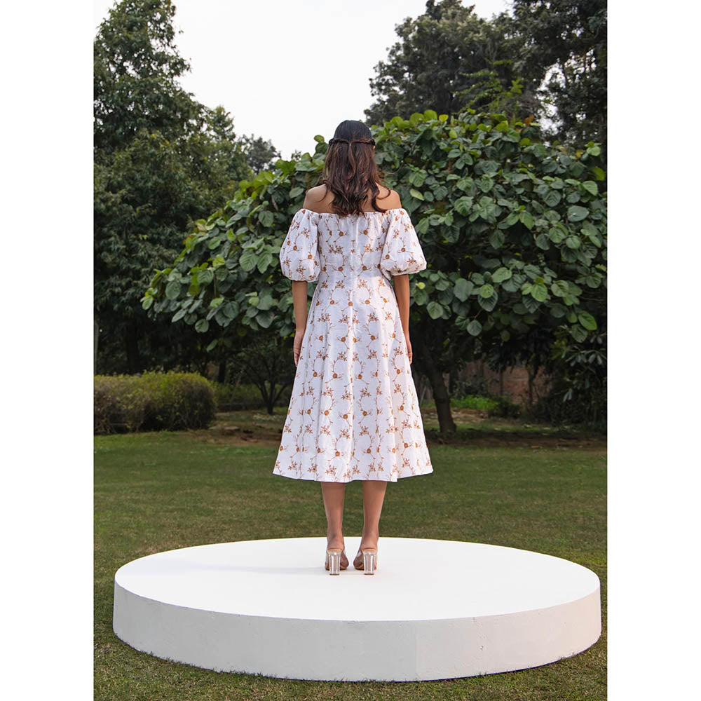 MALIE White & Brown SERENITY Dress