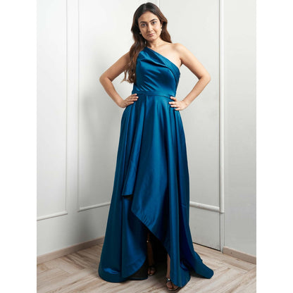 MALIKA GUPTA Teal Carrie Solid Gown