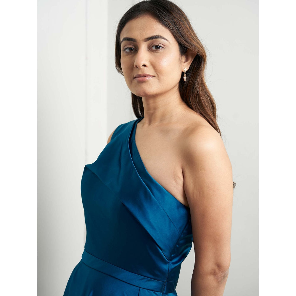 MALIKA GUPTA Teal Carrie Solid Gown