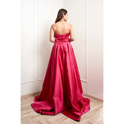 MALIKA GUPTA Pink Audrey Solid Gown