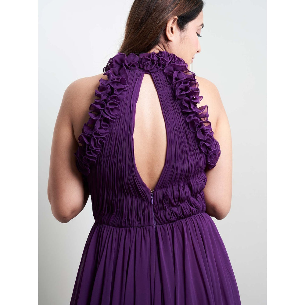 MALIKA GUPTA Purple Rosie Solid Gown