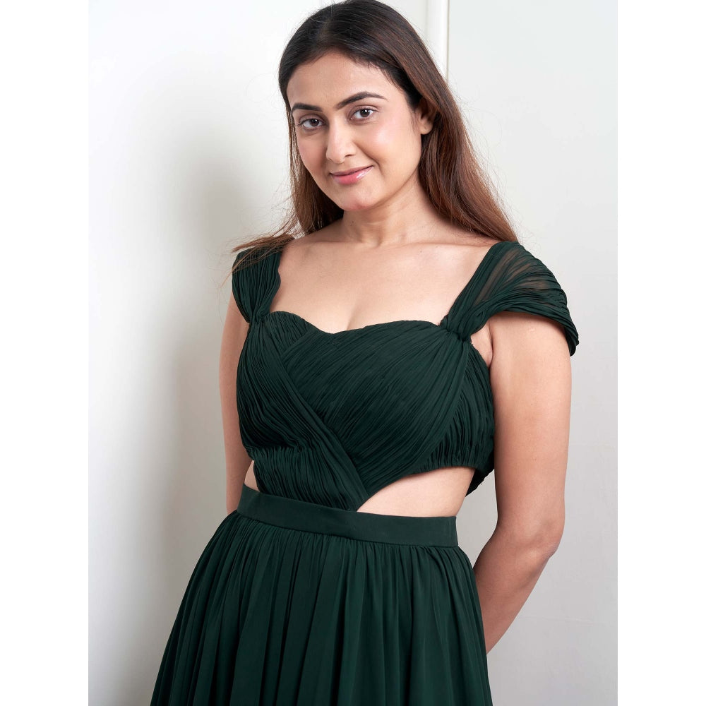 MALIKA GUPTA Green Kelly Solid Gown