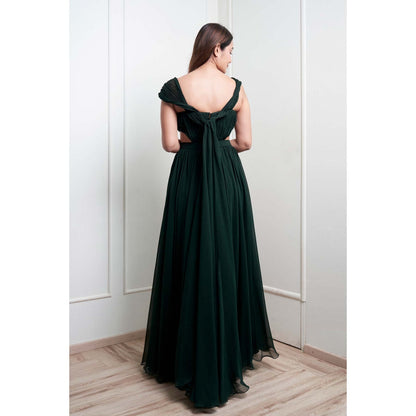 MALIKA GUPTA Green Kelly Solid Gown