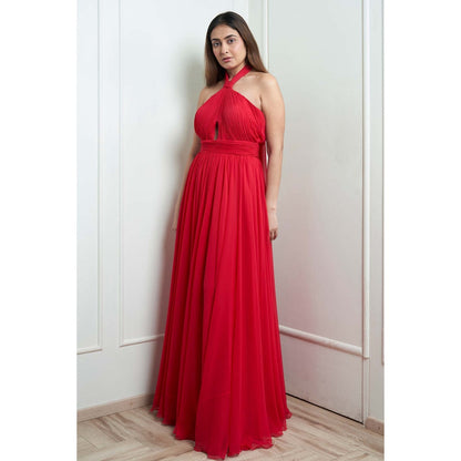 MALIKA GUPTA Coral Monroe Solid Gown