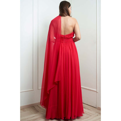 MALIKA GUPTA Coral Monroe Solid Gown