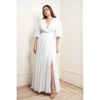 MALIKA GUPTA White Lydia Solid Gown