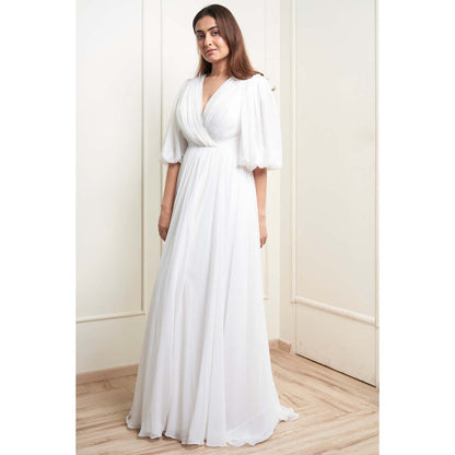 MALIKA GUPTA White Lydia Solid Gown