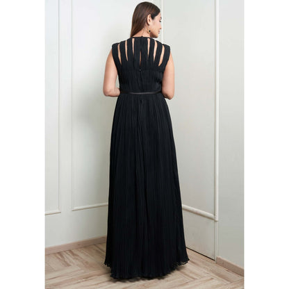 MALIKA GUPTA Black Lauren Solid Gown