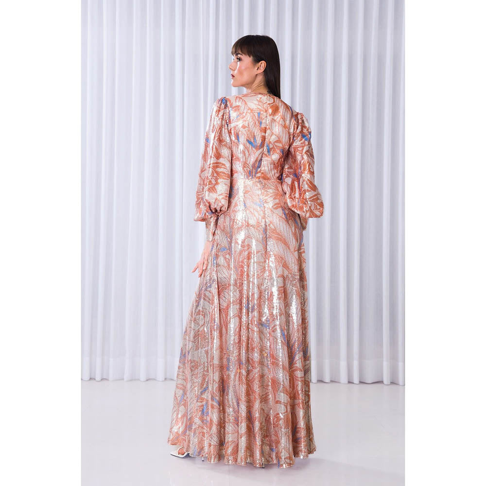 MANDIRA WIRK Willow Printed Sequins Dress