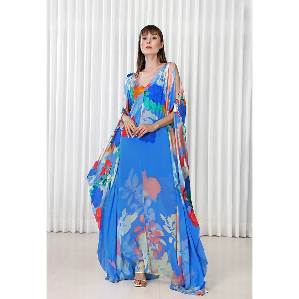MANDIRA WIRK Hibiscus Placement Printed Kaftan