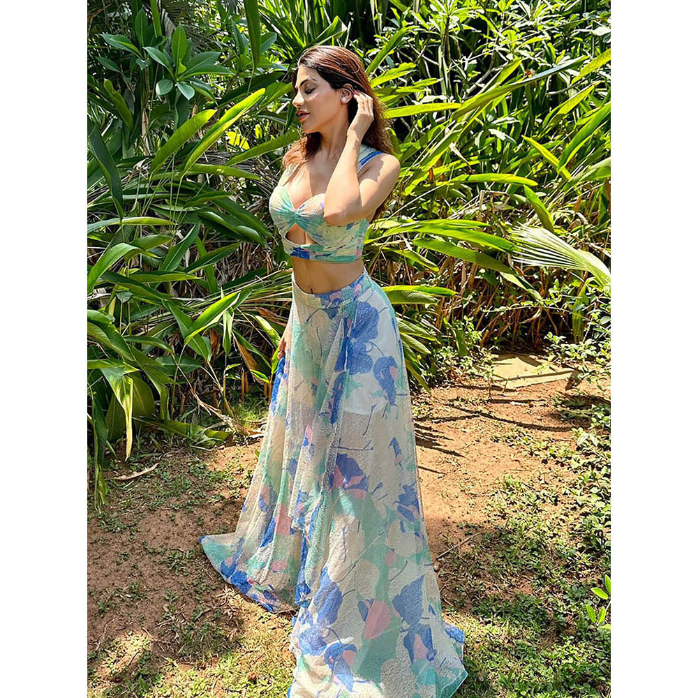 MANDIRA WIRK Printed Co-Ord Green (Set of 2)