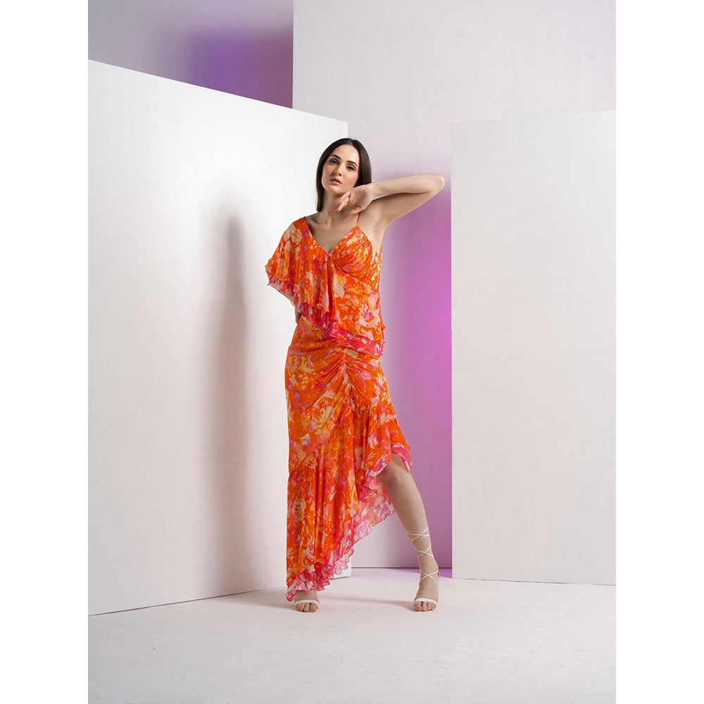 MANDIRA WIRK Saffron Misty Femme Asymmetric Dress