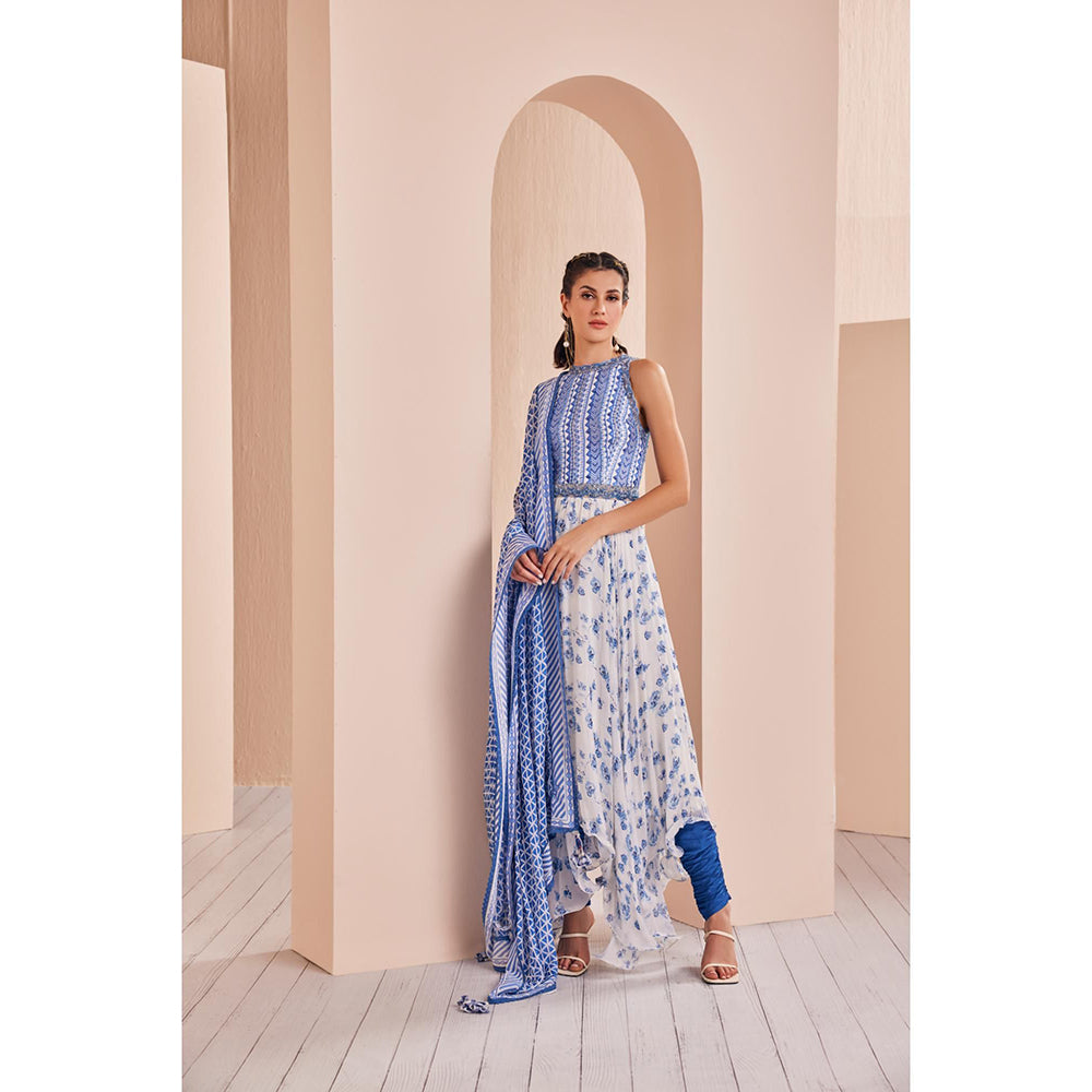 MANDIRA WIRK Kurta and Churidar with Cascade Dupatta (Set of 3)