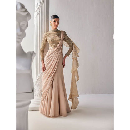 MANDIRA WIRK Golden Beige Gown