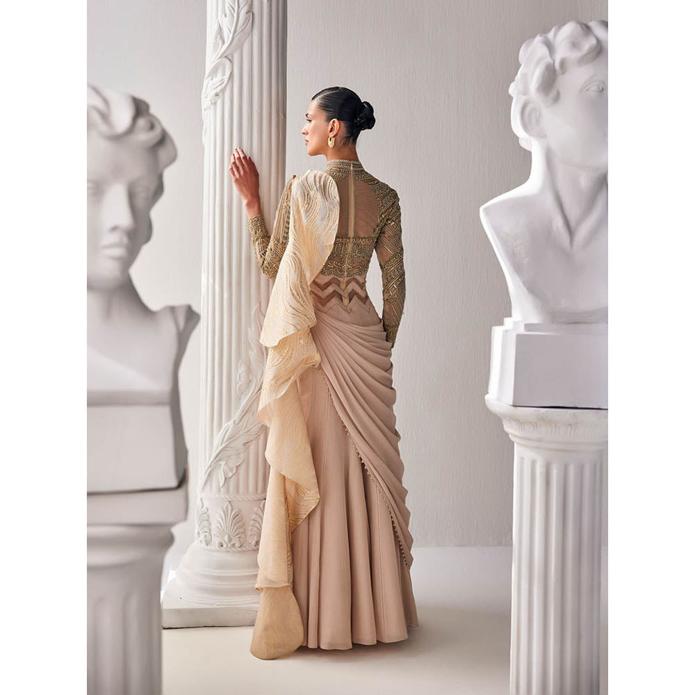 MANDIRA WIRK Golden Beige Gown