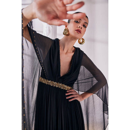 MANDIRA WIRK Black Kaftan Gown