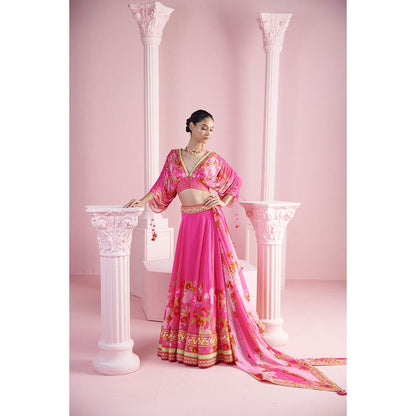 MANDIRA WIRK Women's Leyla Embellished Lehenga with Blouse and Dupatta (Set of 3)