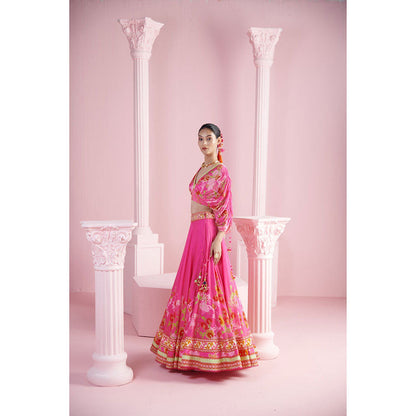 MANDIRA WIRK Women's Leyla Embellished Lehenga with Blouse and Dupatta (Set of 3)