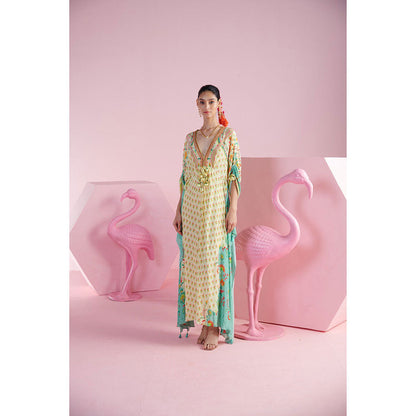 MANDIRA WIRK Women'S Seyda V-Neck Kaftan Dress