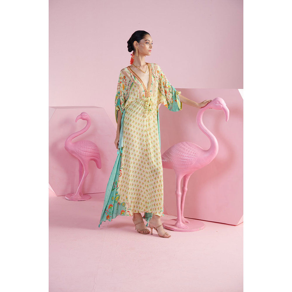 MANDIRA WIRK Women'S Seyda V-Neck Kaftan Dress