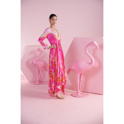 MANDIRA WIRK Women'S Sema Printed V-Neck Dress