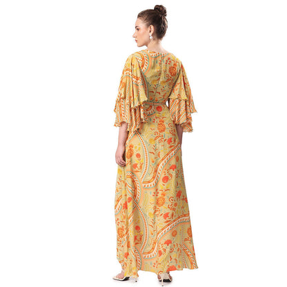 MANDIRA WIRK Women'S Zaina Printed V-Neck Dress