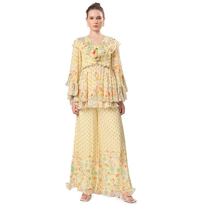 MANDIRA WIRK Women'S Nisa Floral Kurti with Palazzo (Set of 2)