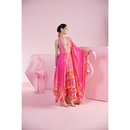 MANDIRA WIRK Women'S Farida Floral Kurta with Pant and Dupatta (Set of 3)