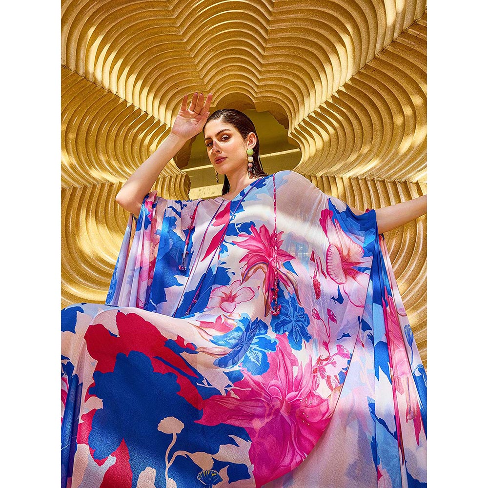 MANDIRA WIRK Multicolor Floral Serenity V-Neck Kaftan Dress