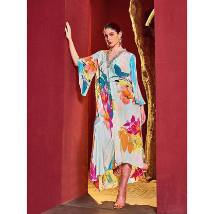 MANDIRA WIRK Sky Asymmetrical Printed Dress