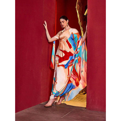 MANDIRA WIRK Saffron Modern One Shoulder Dress