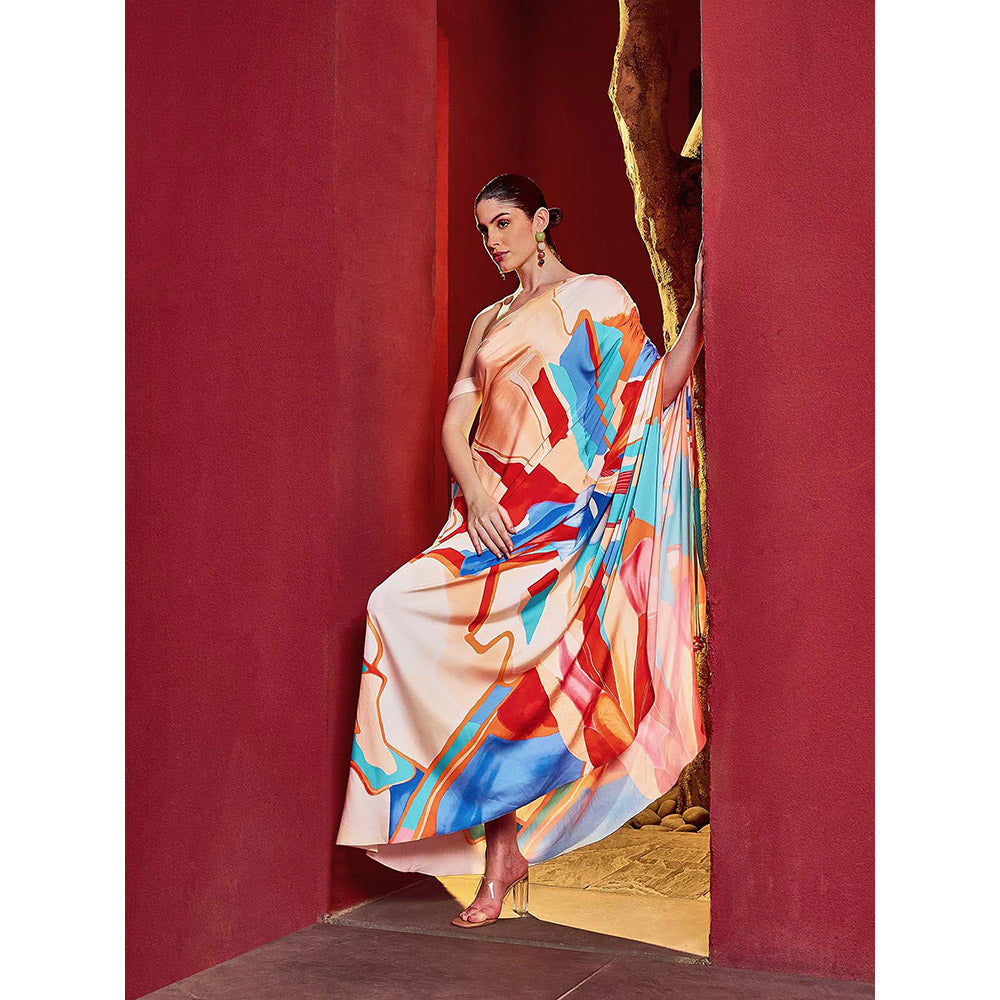 MANDIRA WIRK Saffron Modern One Shoulder Dress