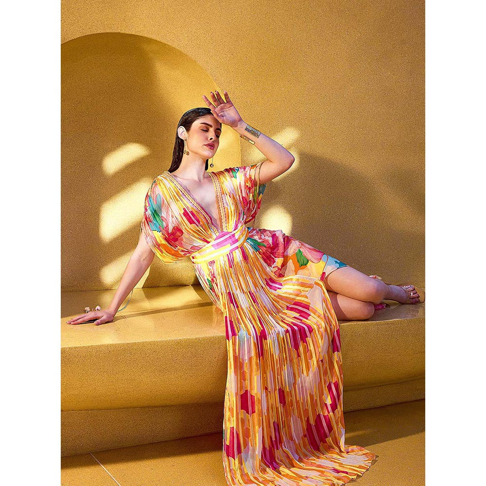 MANDIRA WIRK Multicolor Rush Printed Dress