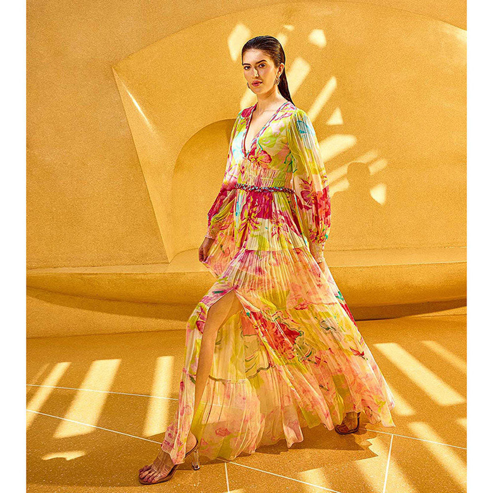 MANDIRA WIRK Multicolor Surge Florid Printed Dress