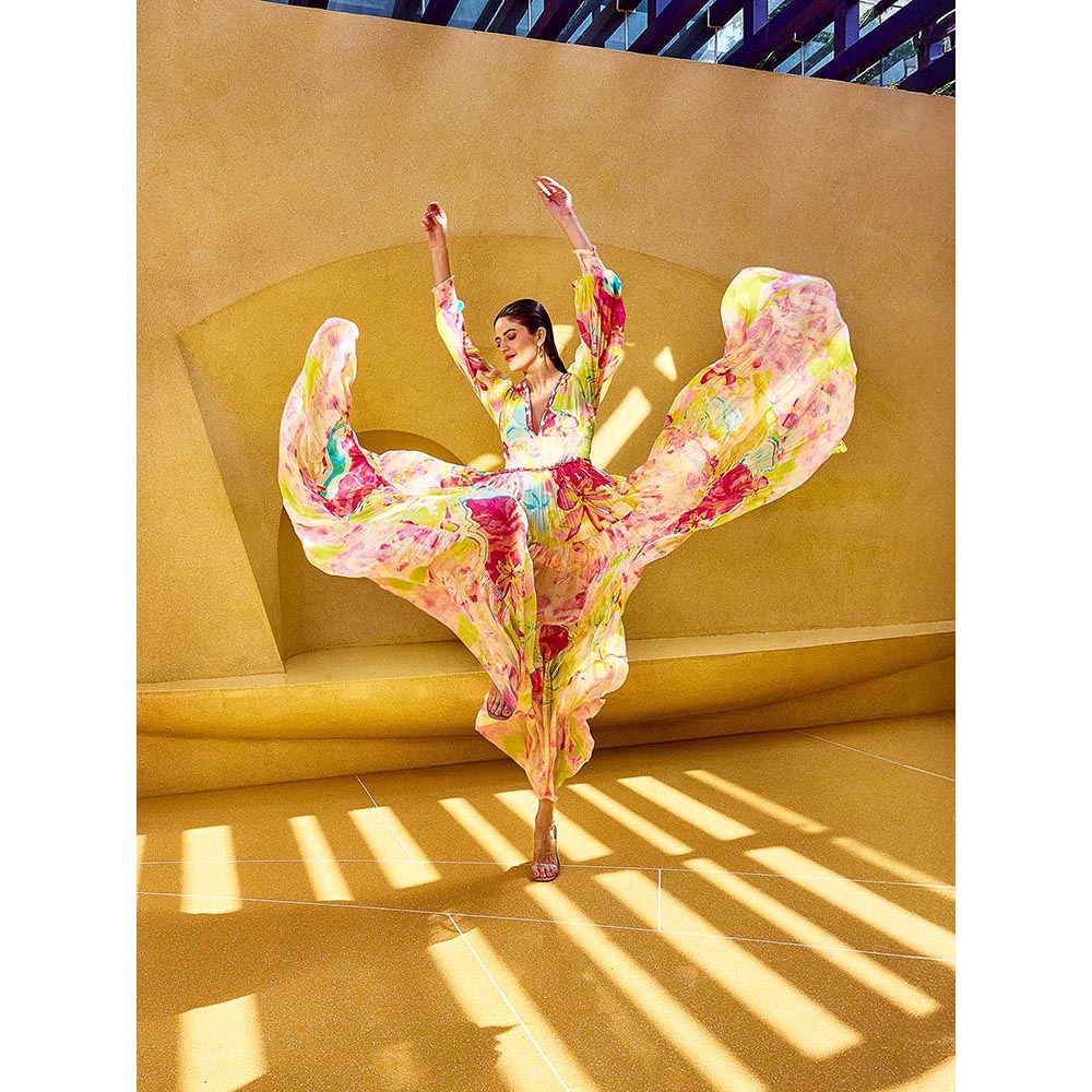 MANDIRA WIRK Multicolor Surge Florid Printed Dress