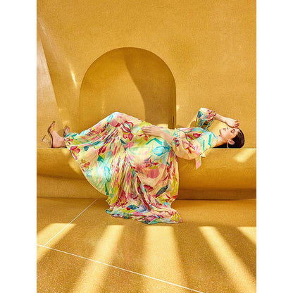 MANDIRA WIRK Multicolor Surge Florid Printed Dress