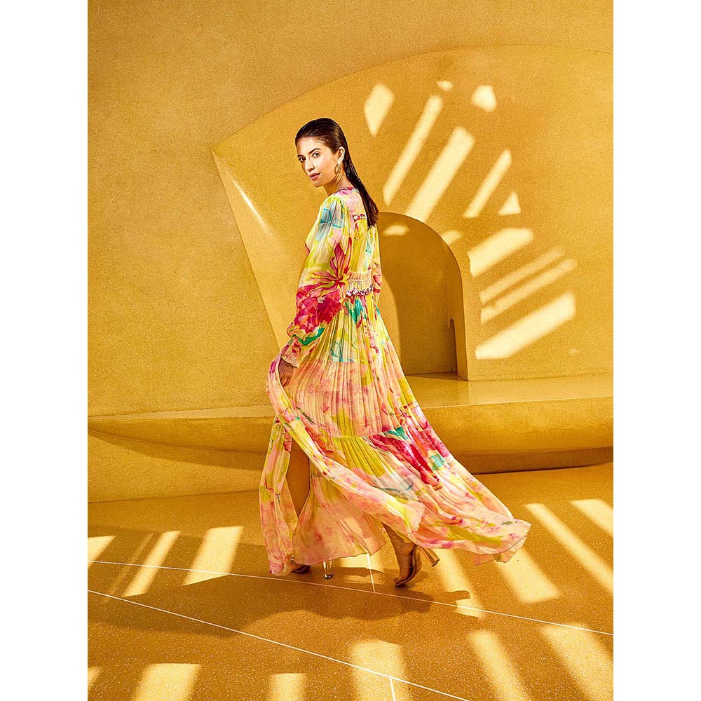 MANDIRA WIRK Multicolor Surge Florid Printed Dress