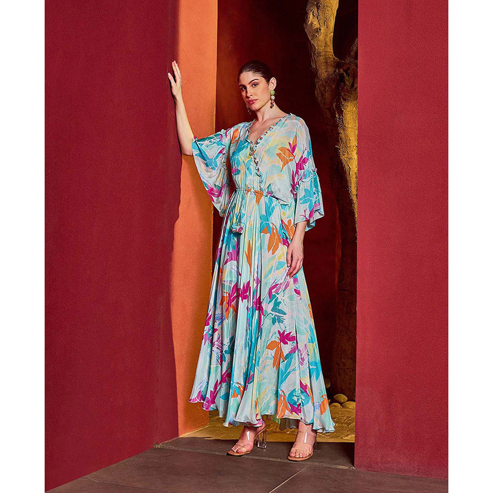 MANDIRA WIRK Blue Breeze Asymmetrical Dress