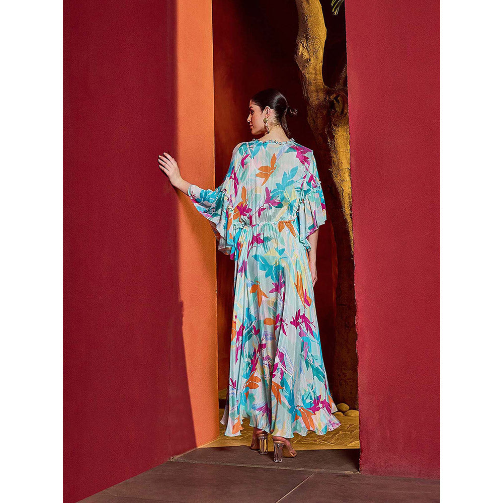 MANDIRA WIRK Blue Breeze Asymmetrical Dress