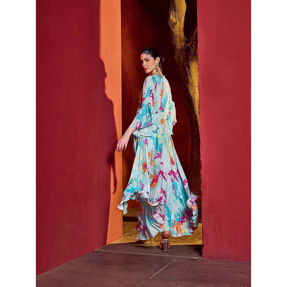 MANDIRA WIRK Blue Breeze Asymmetrical Dress