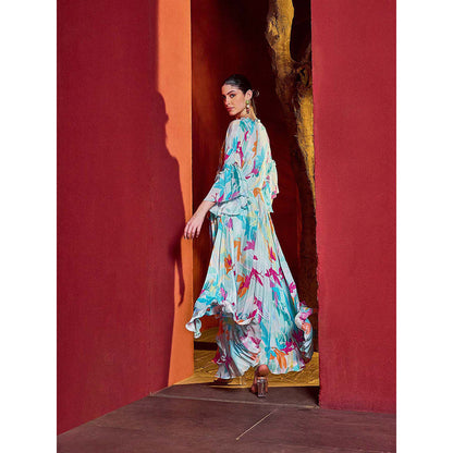 MANDIRA WIRK Blue Breeze Asymmetrical Dress