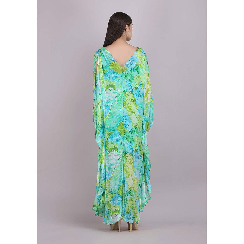 MANDIRA WIRK Tropical Blue Breeze Printed Dress