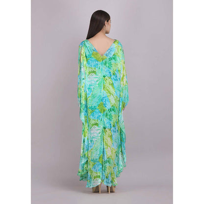 MANDIRA WIRK Tropical Blue Breeze Printed Dress